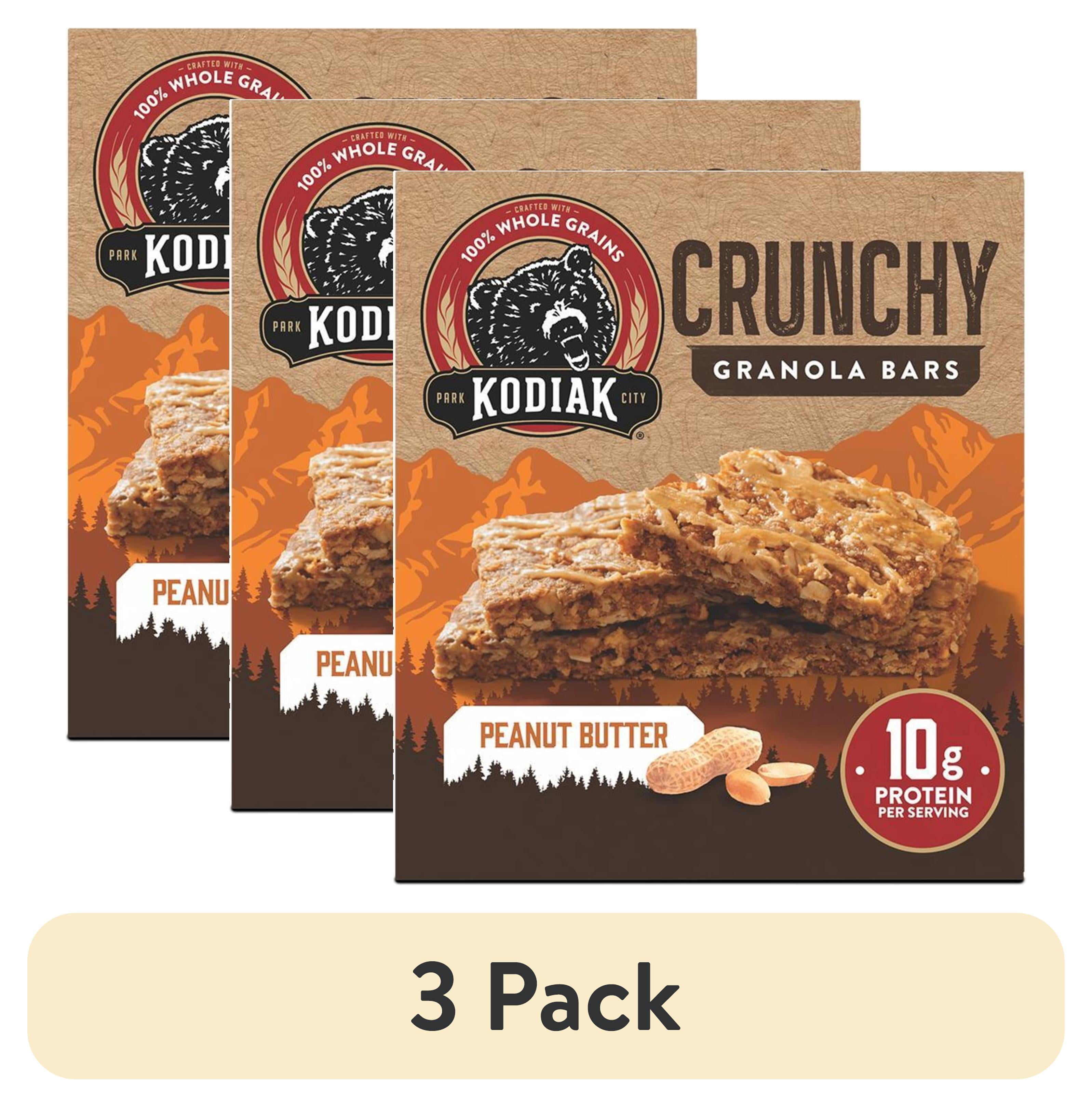 (3 pack) Kodiak Protein-Packed Peanut Butter Crunchy Granola Bars, 1.59 oz, 6 Count Cardboard Box