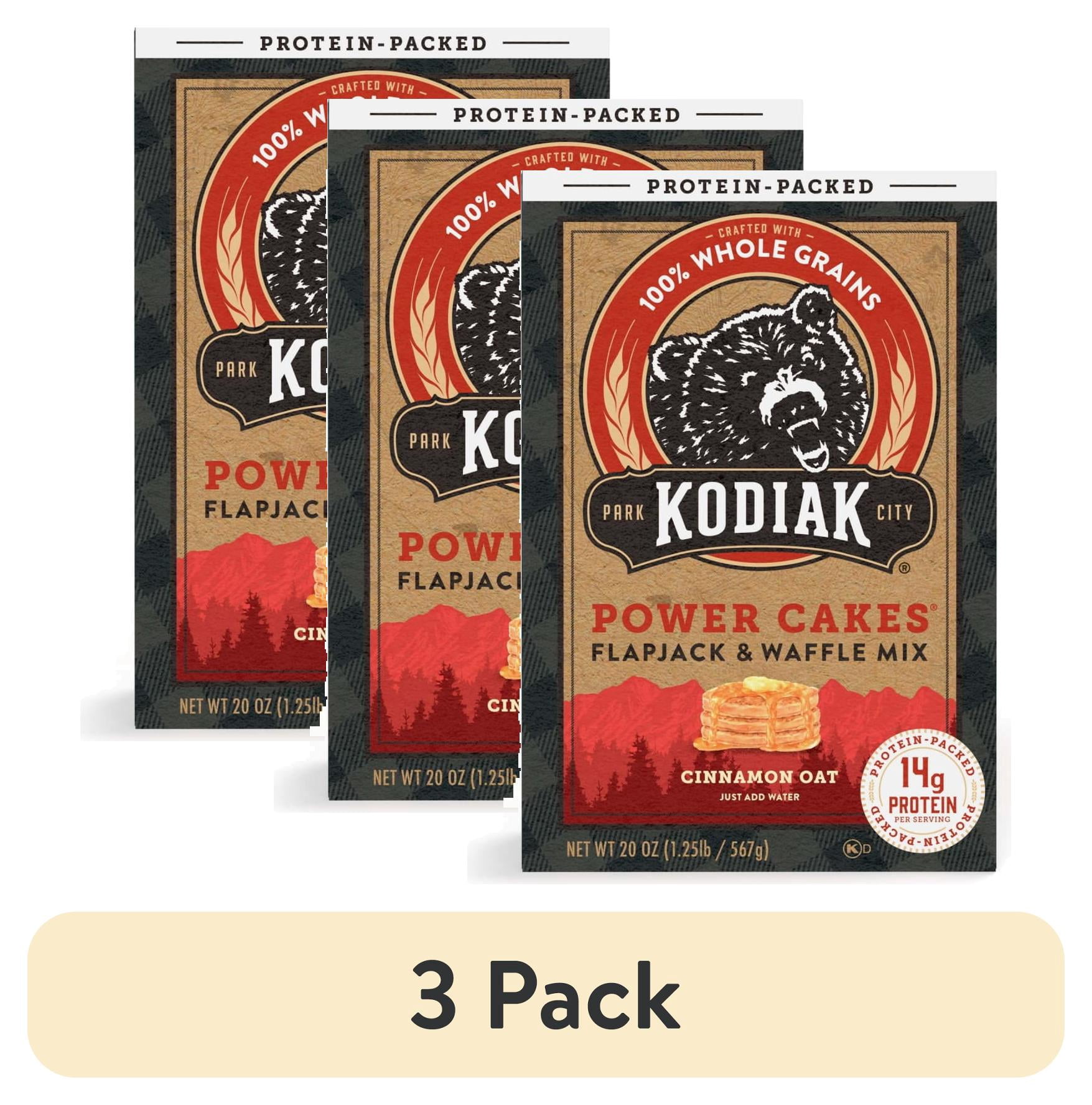 3 pack) Kodiak Protein-Packed Power Cakes Cinnamon Oat Pancake and