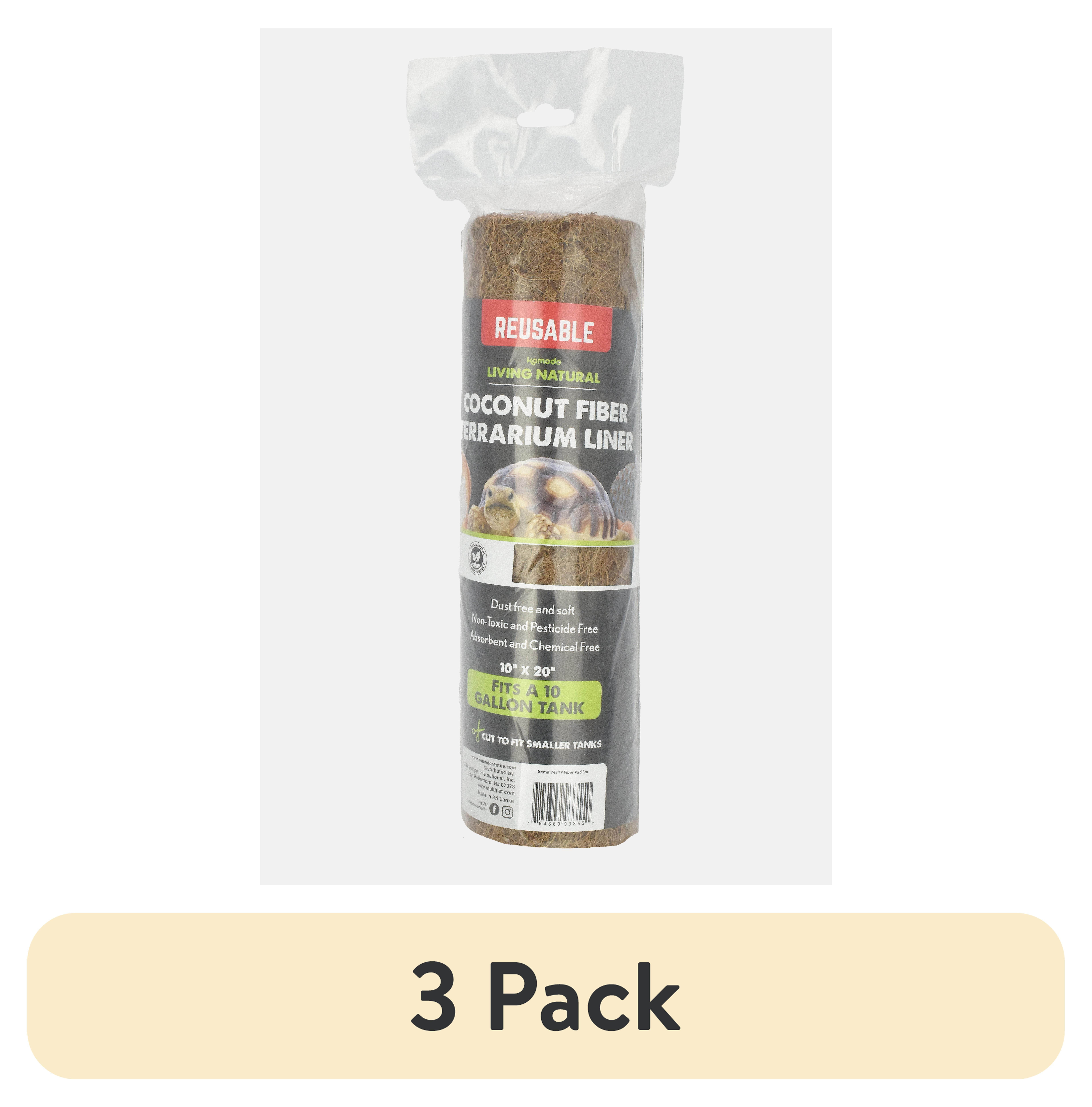 Natural Coconut Fiber Reusable Terrarium Liner, 10 x 20 inches