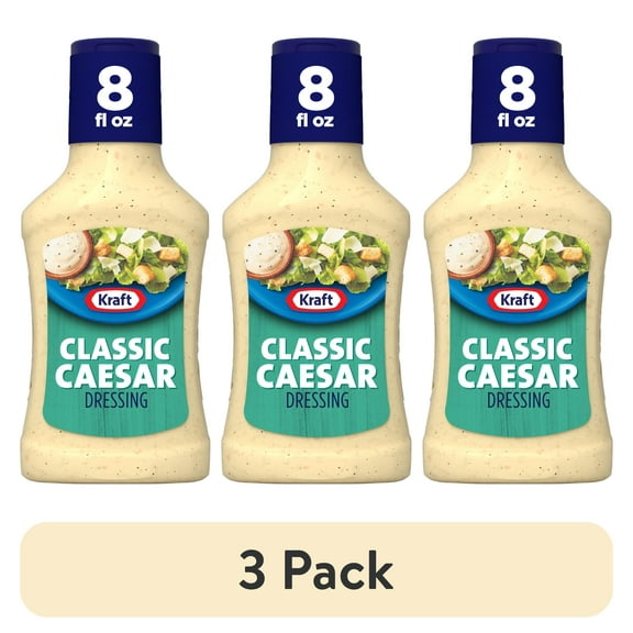 (3 pack) Kraft Classic Caesar Dressing, 8 fl oz Bottle