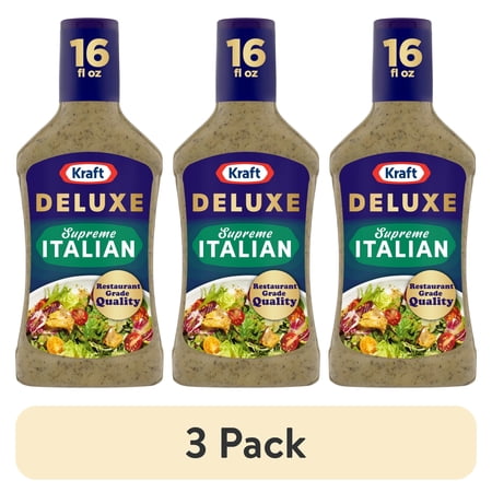 (3 pack) Kraft Deluxe Supreme Italian Dressing, 16 oz Bottle
