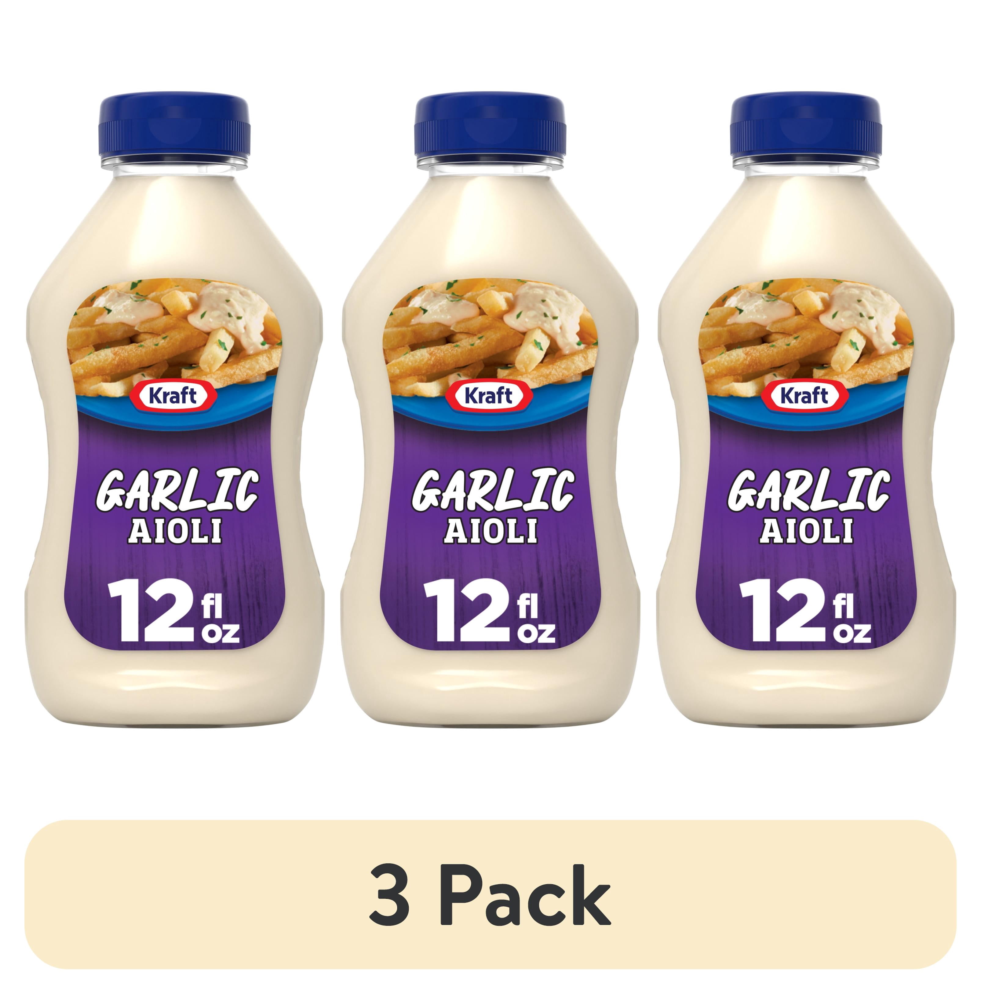 (3 pack) Kraft Garlic Aioli, 12 fl oz Bottle