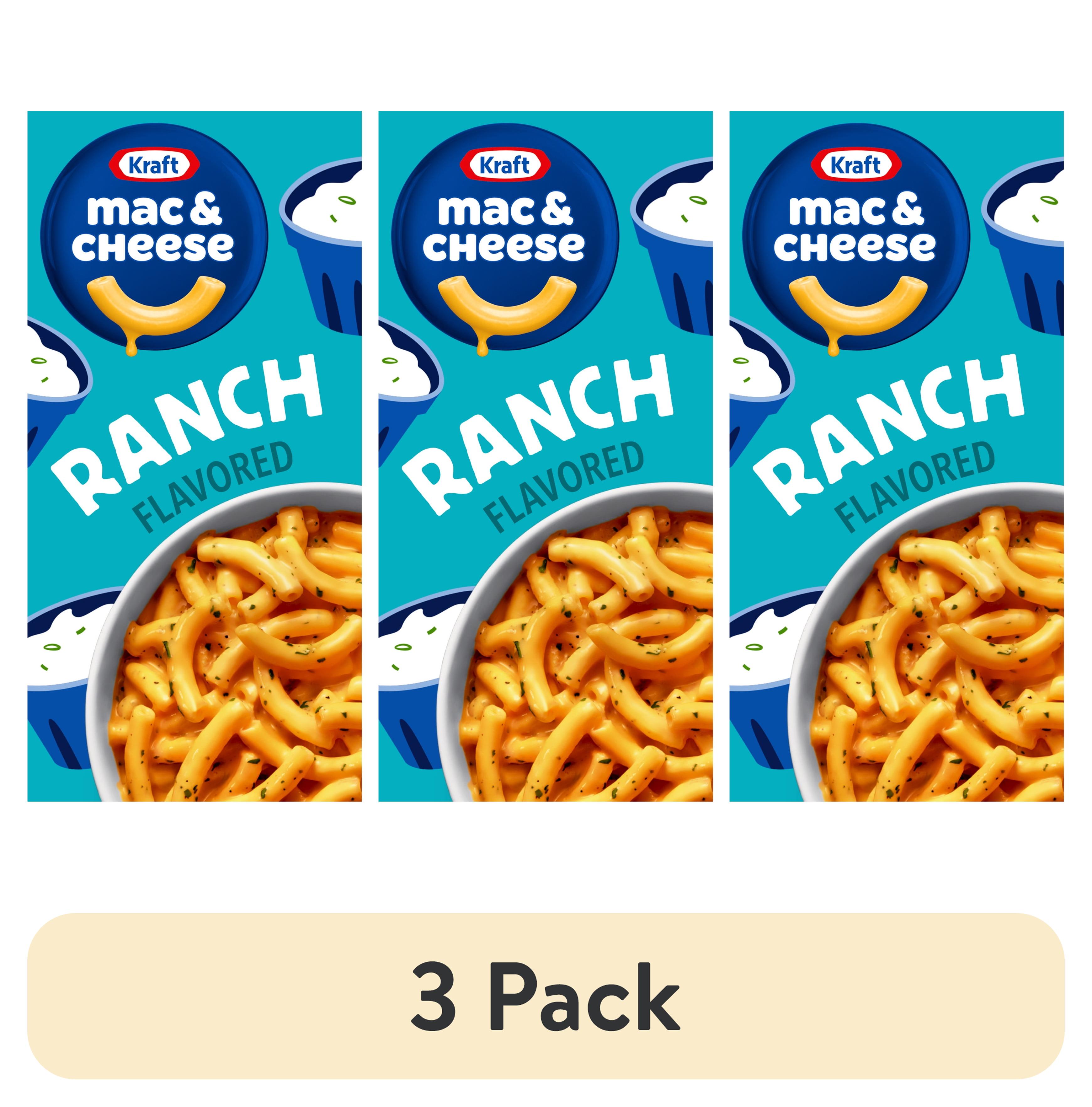 (3 pack) Kraft Mac and Cheese, 1 Box, for Easy Dinner or Dinner Sides, Ranch Flavored, No Artificial Flavors, Preservatives or Dyes, 7.25 oz