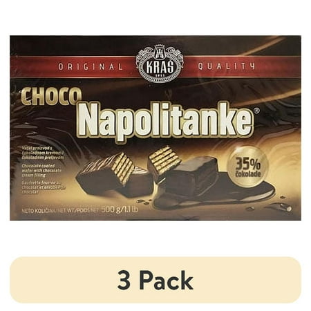 (3 pack) Kras Napolitanke Chocolate Wafers, 500g
