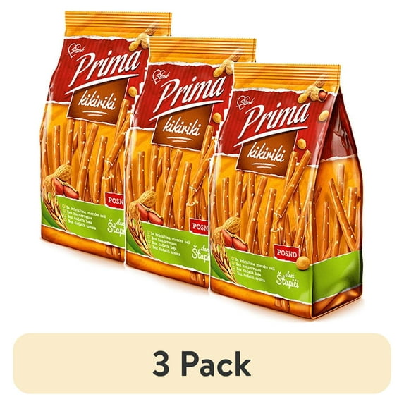 (3 pack) Kras Stark Griski Sticks with Peanut Filling, 12 oz