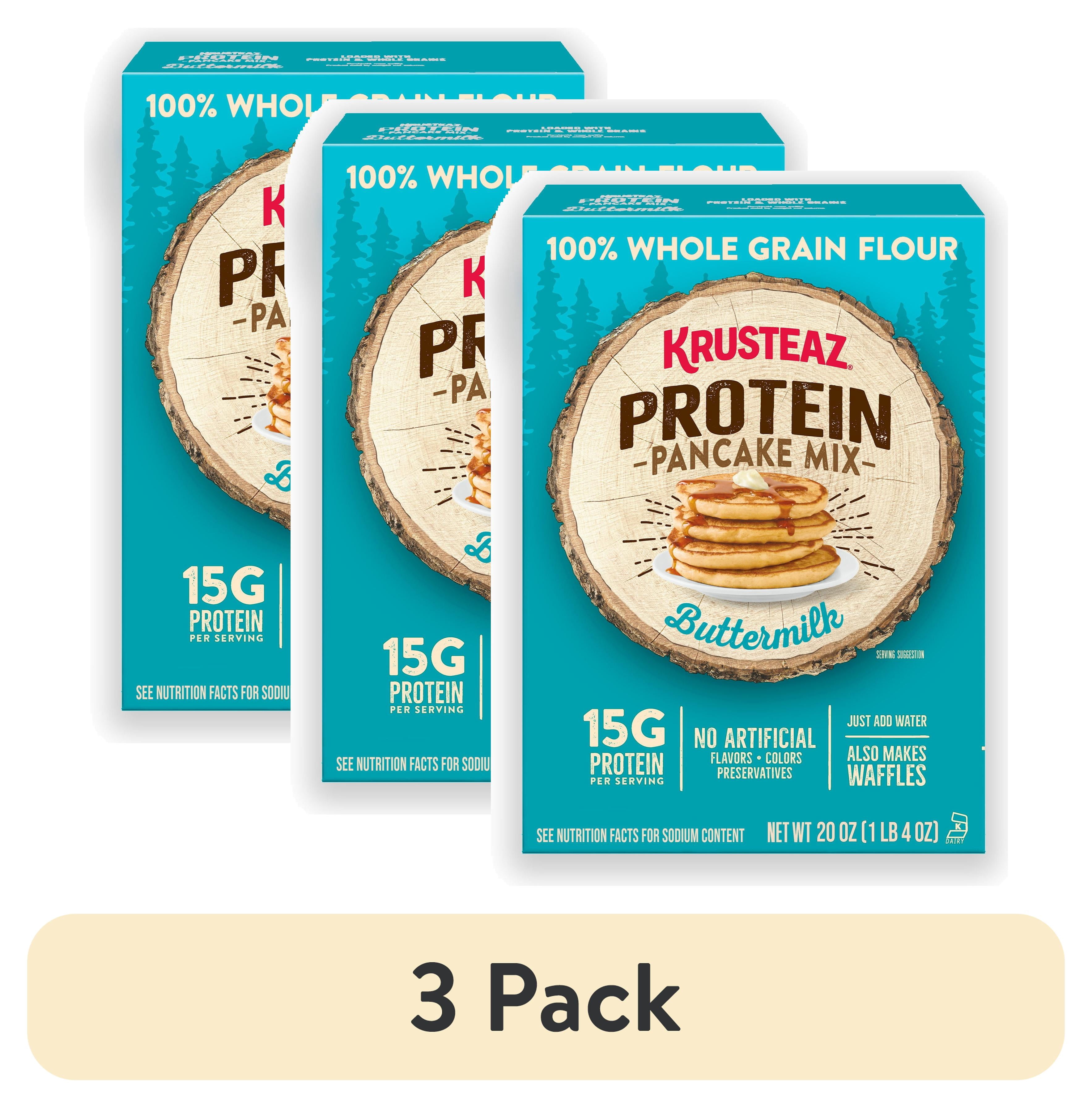 (3 pack) Krusteaz® Buttermilk Protein Pancake Mix 20 oz. Box