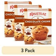 (3 pack) Krusteaz Chocolate Chunk Muffin Mix, Chocolate Chunk Muffins Made With Real Chocolate Chunks, 18.25 oz Box