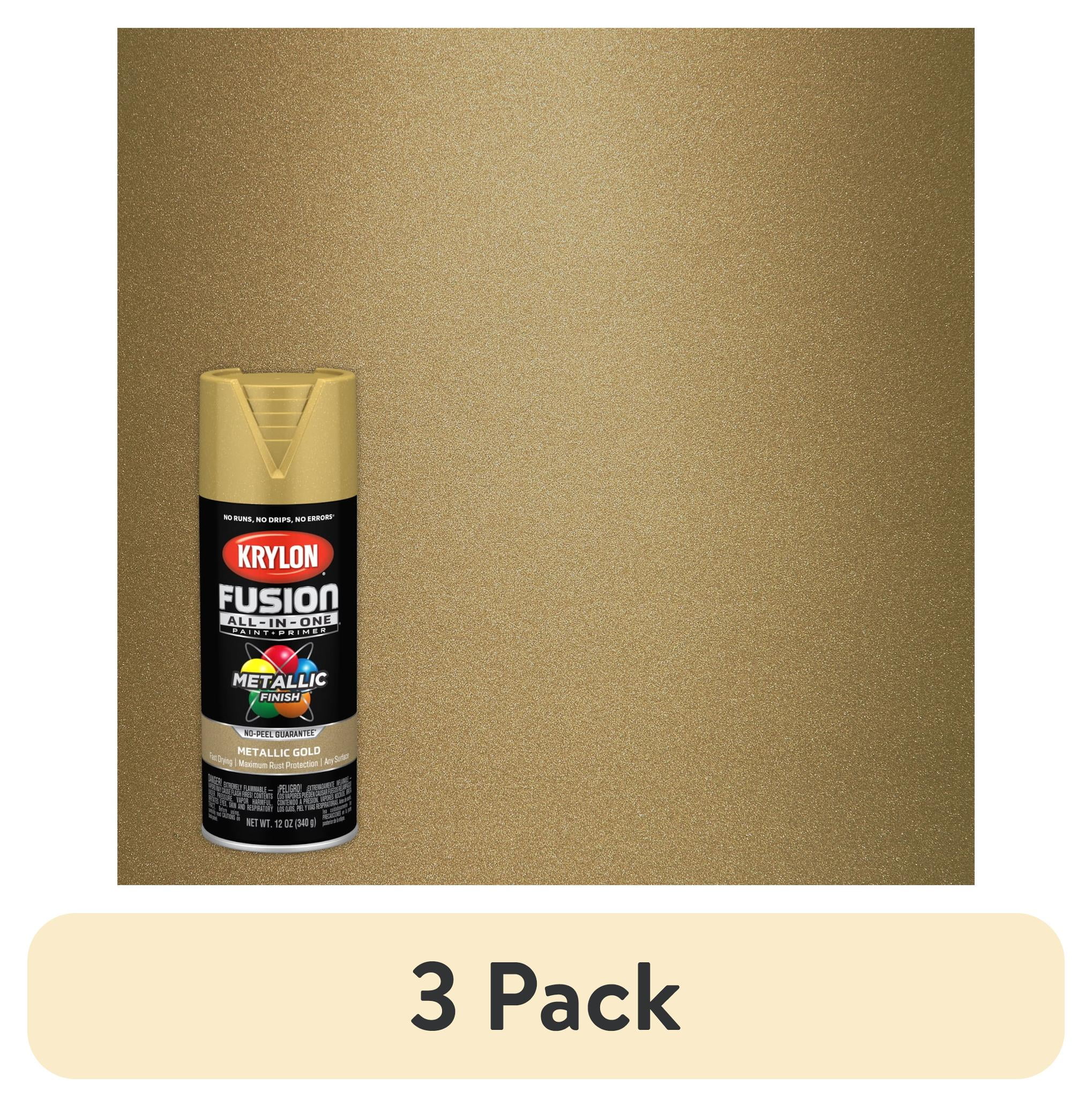 3 pack) Krylon K02770007 Fusion All-In-One Metallic, Metallic