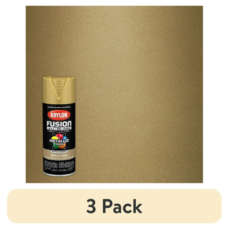 3 pack) Krylon K02770007 Fusion All-In-One Metallic, Metallic