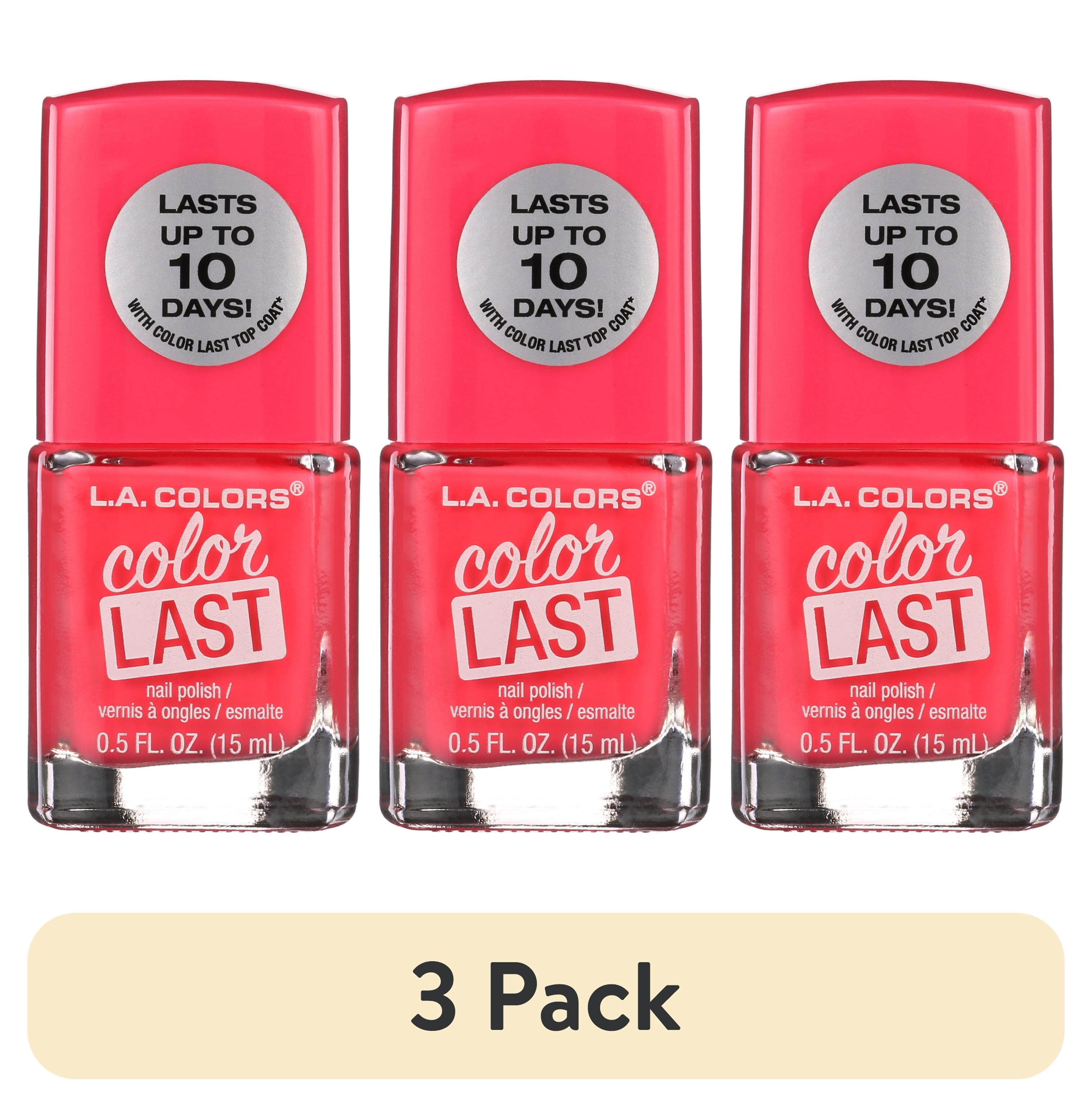(3 pack) L.A. COLORS Color Last Nail Polish, Never Ending, 0.5 fl oz