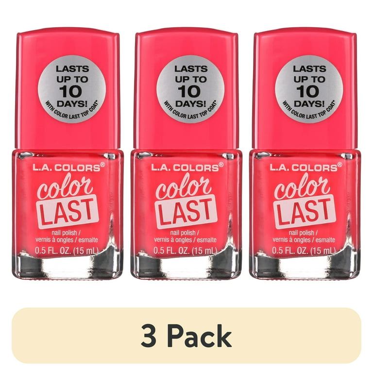 3 pack) L.A. COLORS Color Last Nail Polish, Never Ending, 0.5 fl