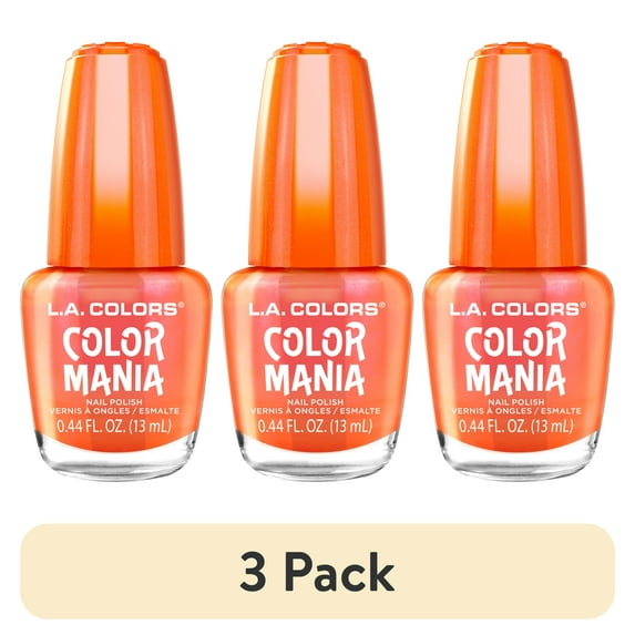 (3 pack) L.A. COLORS Color Mania Nail Polish, Super Bloom, 0.44 fl oz