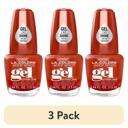 (3 pack) L.A. COLORS Gel-Like Nail Polish, Topless, 0.44 fl oz
