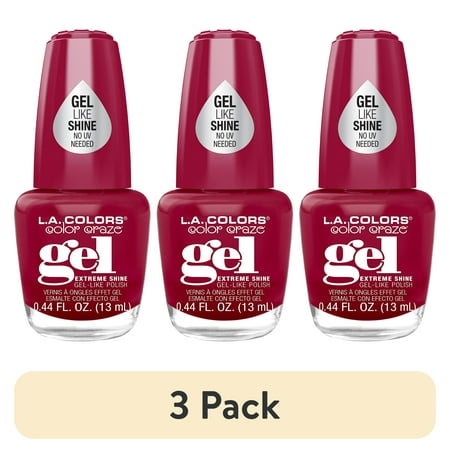 (3 pack) L.A. COLORS Gel-Like Nail Polish, Very Merry, 0.44 fl oz