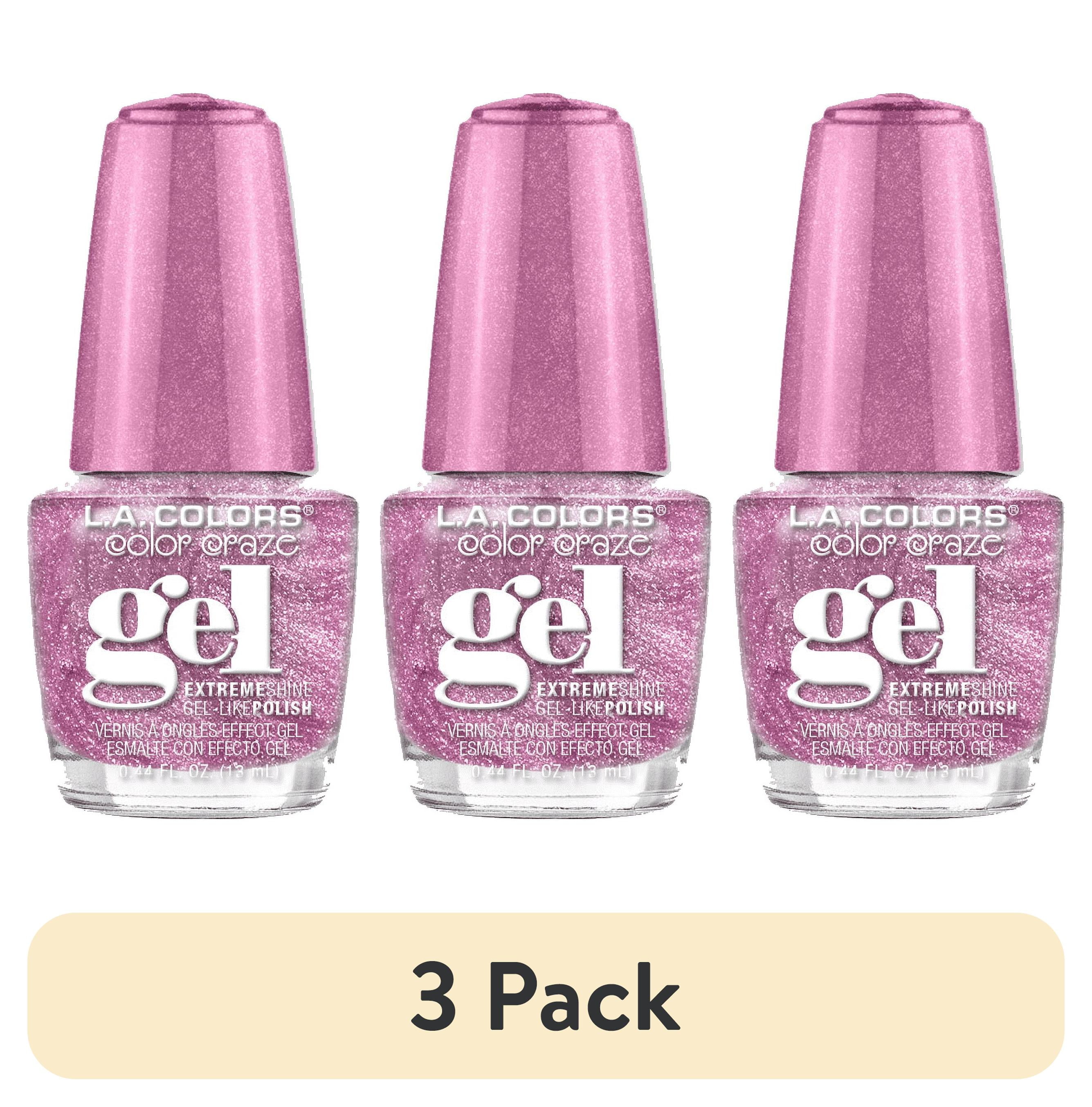 (3 pack) L.A. COLORS Gel Nail Polish, Rosy Future, 0.44 fl oz