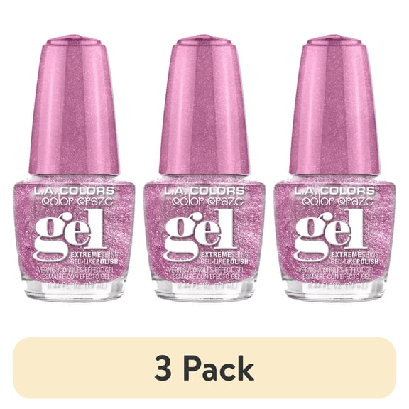 (3 pack) (3 pack) L.A. COLORS Gel Nail Polish, Rosy Future, 0.44 fl oz