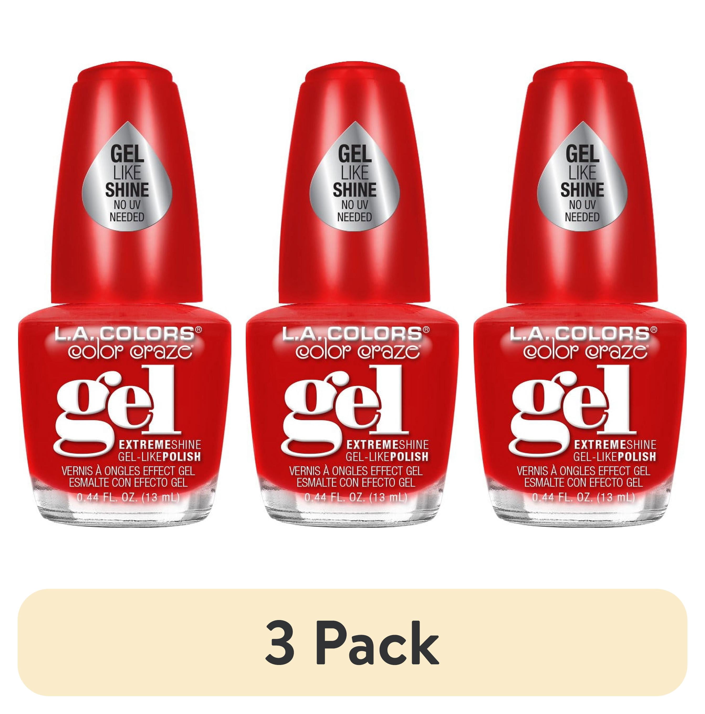 (3 pack) (3 pack) L.A. COLORS Gel-like Nail Polish, Fierce, 0.44 fl oz