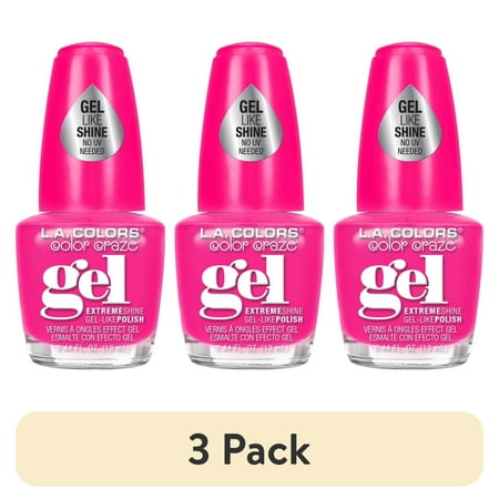 (3 pack) L.A. COLORS Gel-like Nail Polish, Flashy, 0.44 fl oz