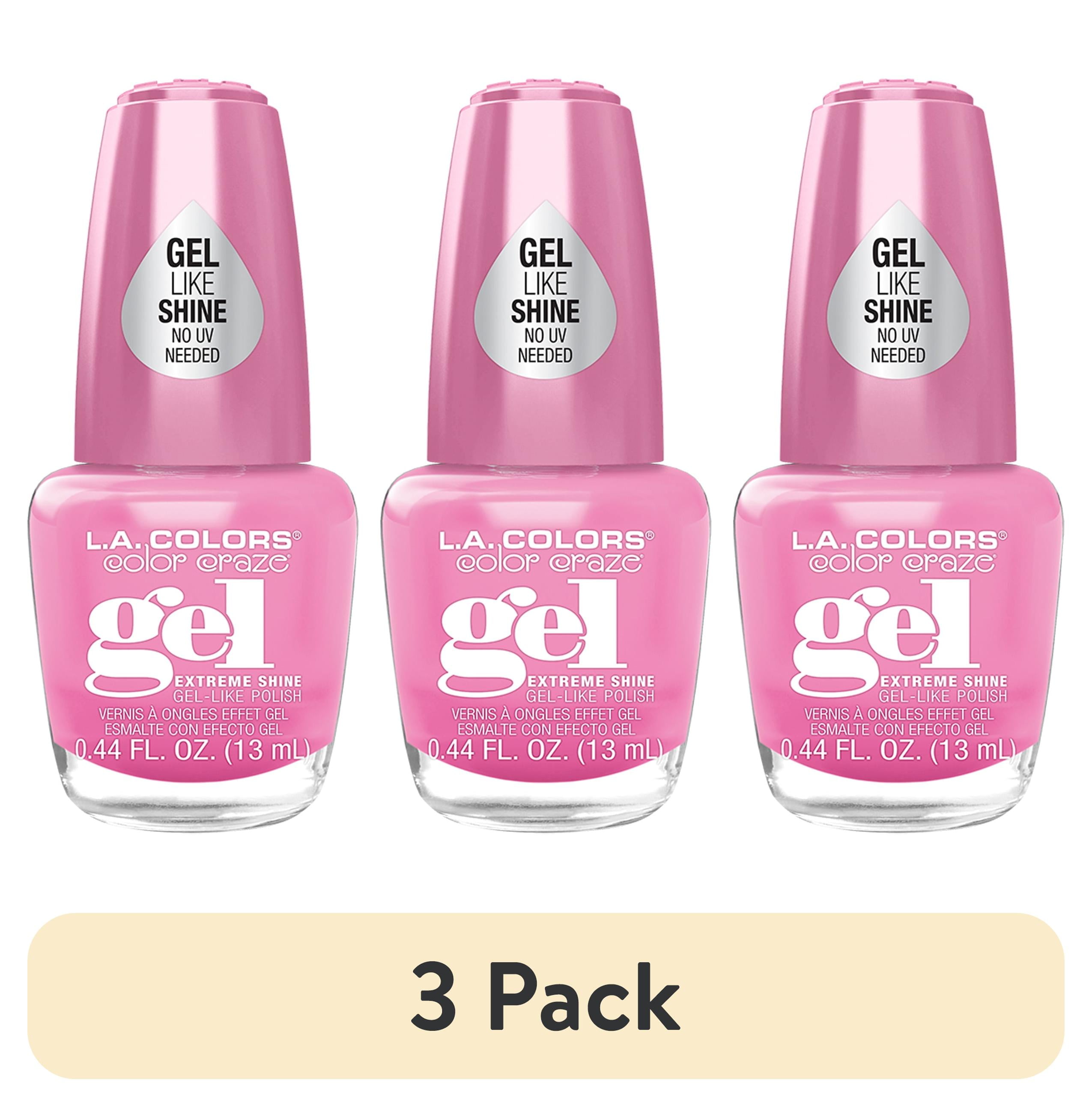 (3 pack) L.A. COLORS Gel-like Nail Polish, Girl Talk, 0.44 fl oz