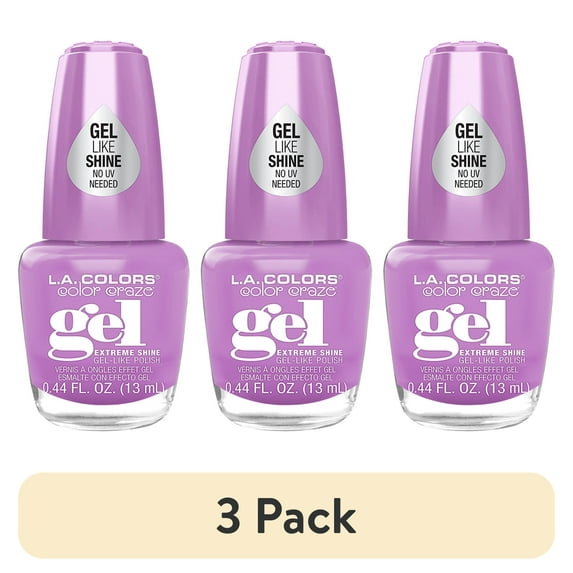 (3 pack) L.A. COLORS Gel-like Nail Polish, Jazzy, 0.44 fl oz