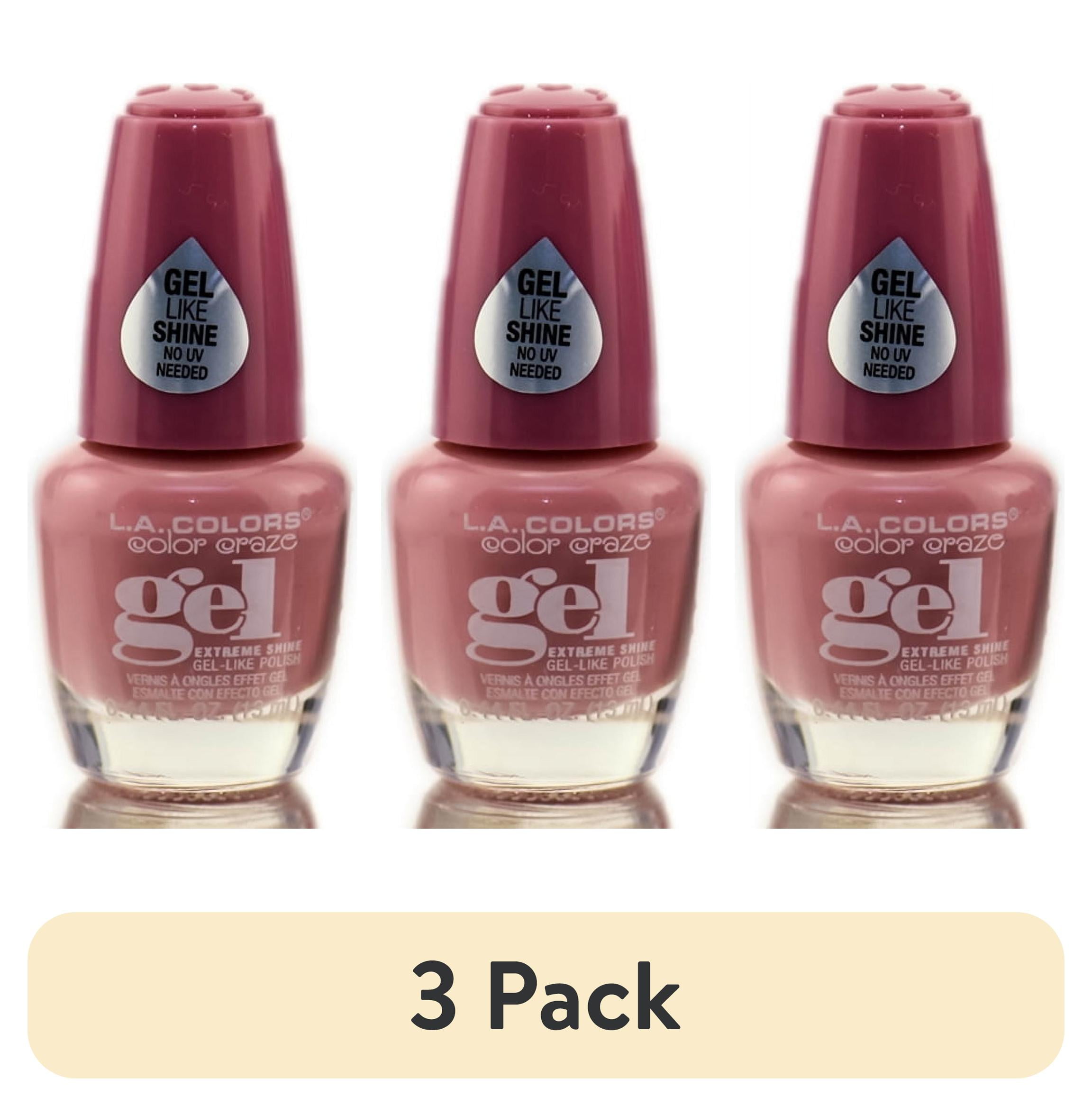 (3 pack) L.A. COLORS Gel-like Nail Polish, Mademoiselle, 0.44 fl oz