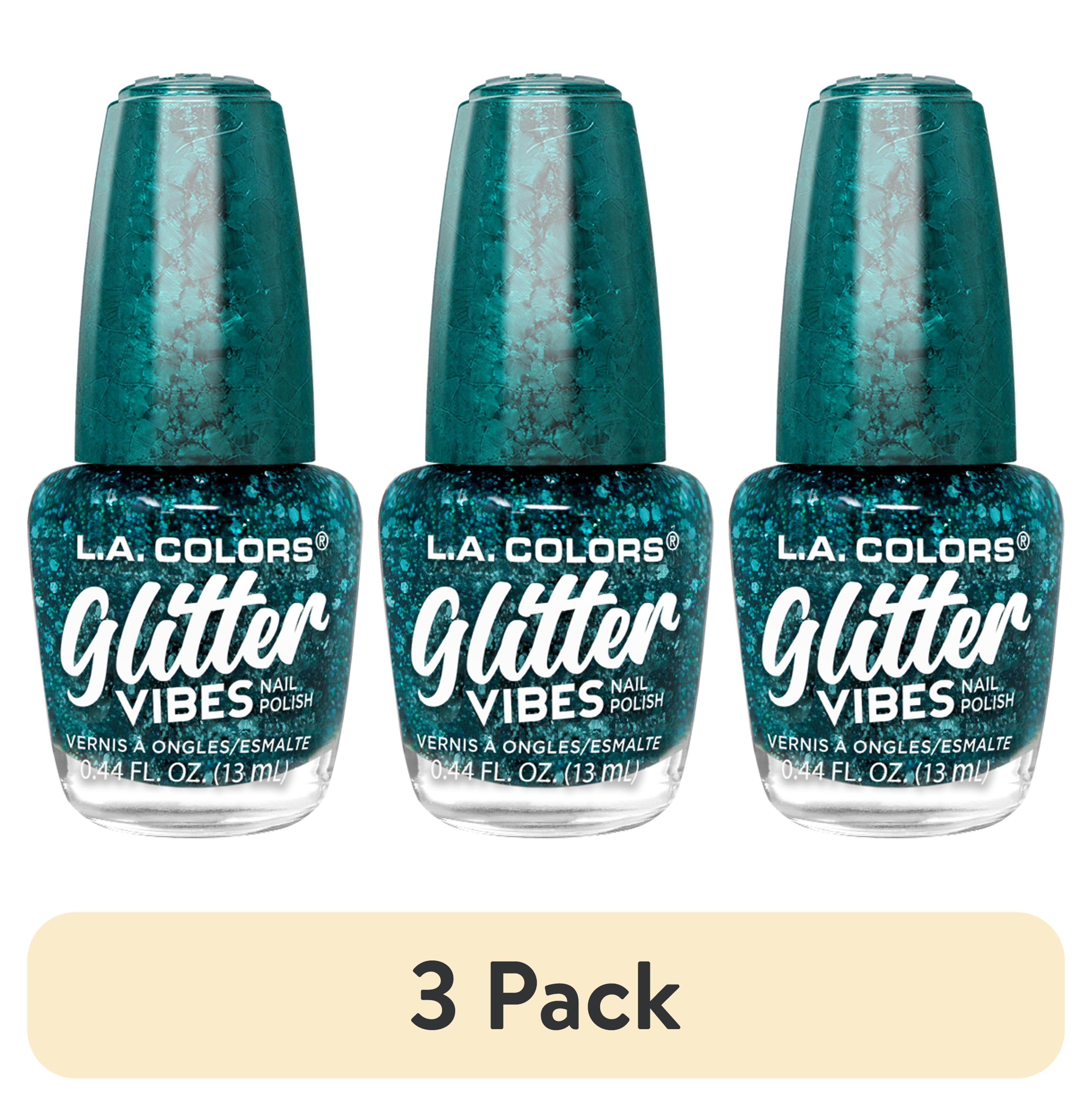 (3 pack) L.A. COLORS Glitter Vibes Nail Polish, Drippin', 0.44 fl oz
