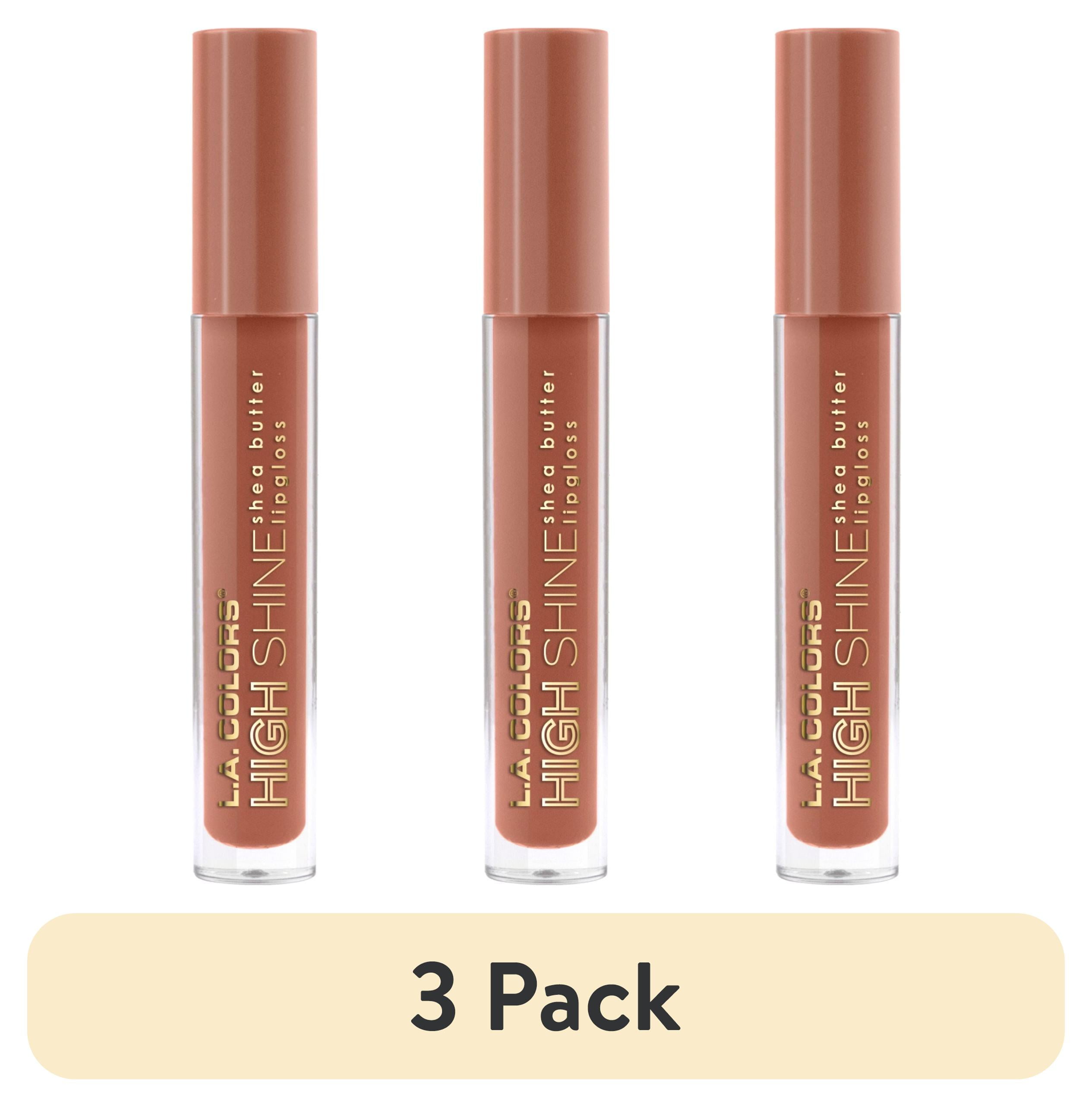 (3 pack) L.A. COLORS Moisturizing High Shine Shea Butter Non-Sticky Lipgloss,Dollface, 0.14 fl oz