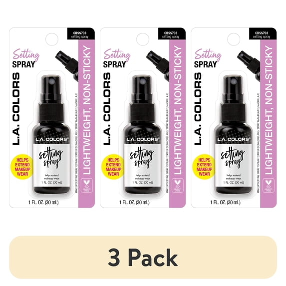 (3 pack) L.A. COLORS Lightweight & Non-sticky Finishing Face Setting Spray, 1 fl oz