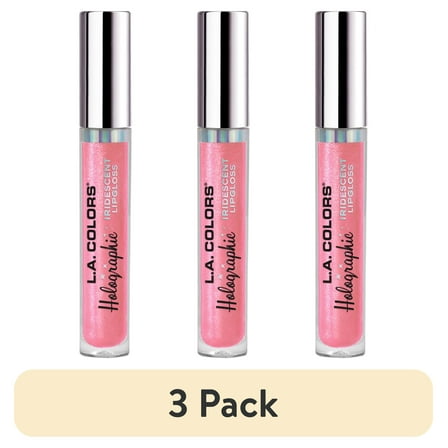 (3 pack) L.A. COLORS Moisturizing High Shine Holographic Shimmer Lip-gloss, Dream World, 0.14 fl oz