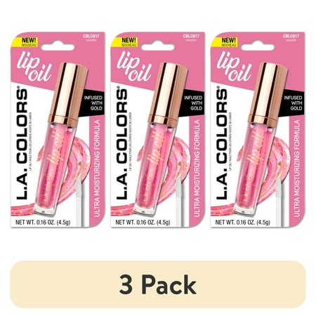 (3 pack) L.A. COLORS Transformative Sheer Hydrating & Lightweight Lip Oil, Sweetie, Pink