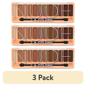 (3 pack) L.A. COLORS Color Vibe 12 Color Eyeshadow Palette, Ultra-Buttery & Vibrant, Nude, 0.30 oz