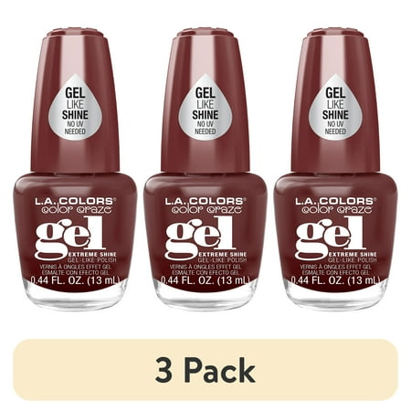 (3 pack) L.A. Colors Gel-Like Nail Polish, Seduce Me, 0.44 fl oz