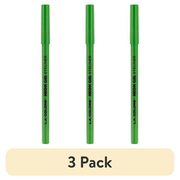(3 pack) L.A. Colors Smudge & Transfer proof Smooth Glide-on Gel Eyeliner Manic, Green