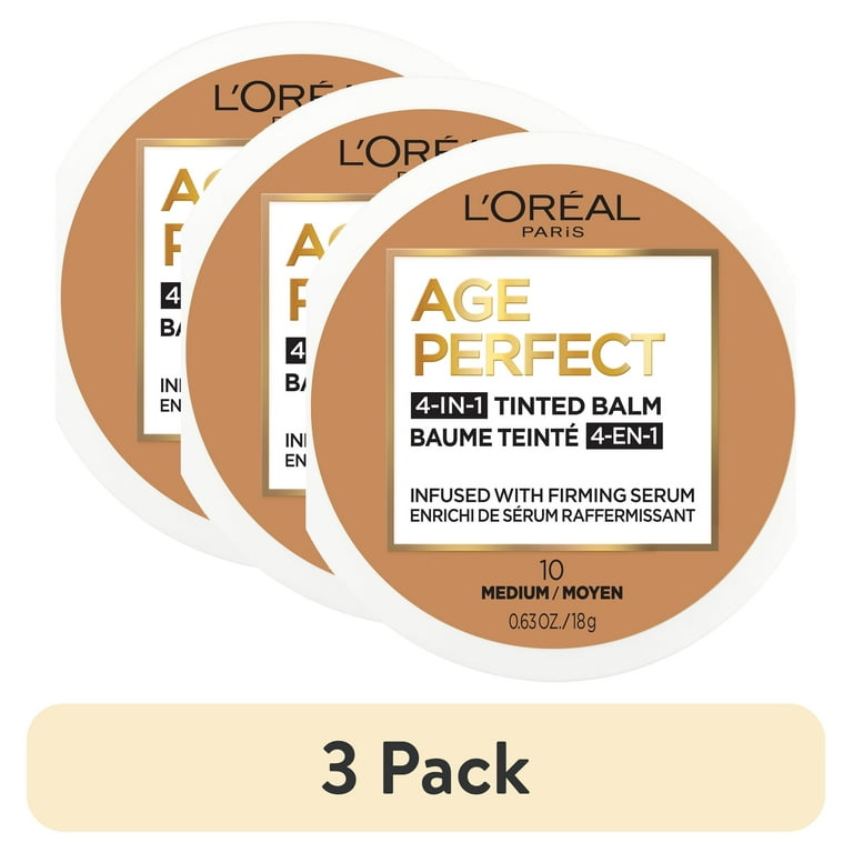 3 pack) L'Oreal Paris Age Perfect Balm Foundation Makeup, M10