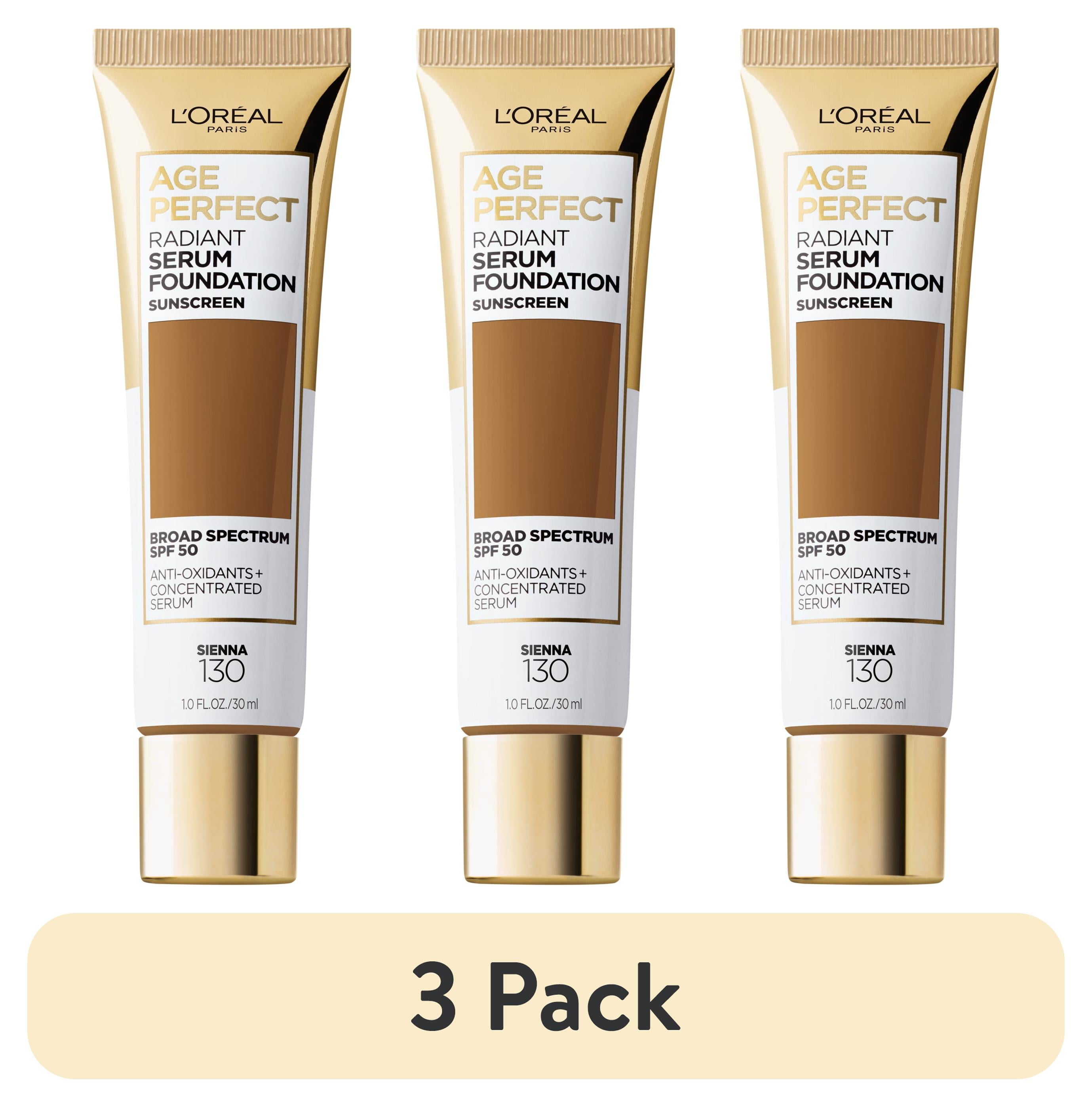 (3 pack) L'Oreal Paris Age Perfect Radiant Serum Foundation Makeup, 130 ...