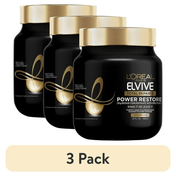 (3 pack) L'Oreal Paris Elvive Total Repair Multi-Use Treatment With Protein, 23 fl oz