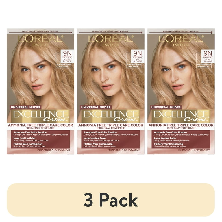 3 pack) L'Oreal Paris Excellence Universal Nudes Permanent Hair