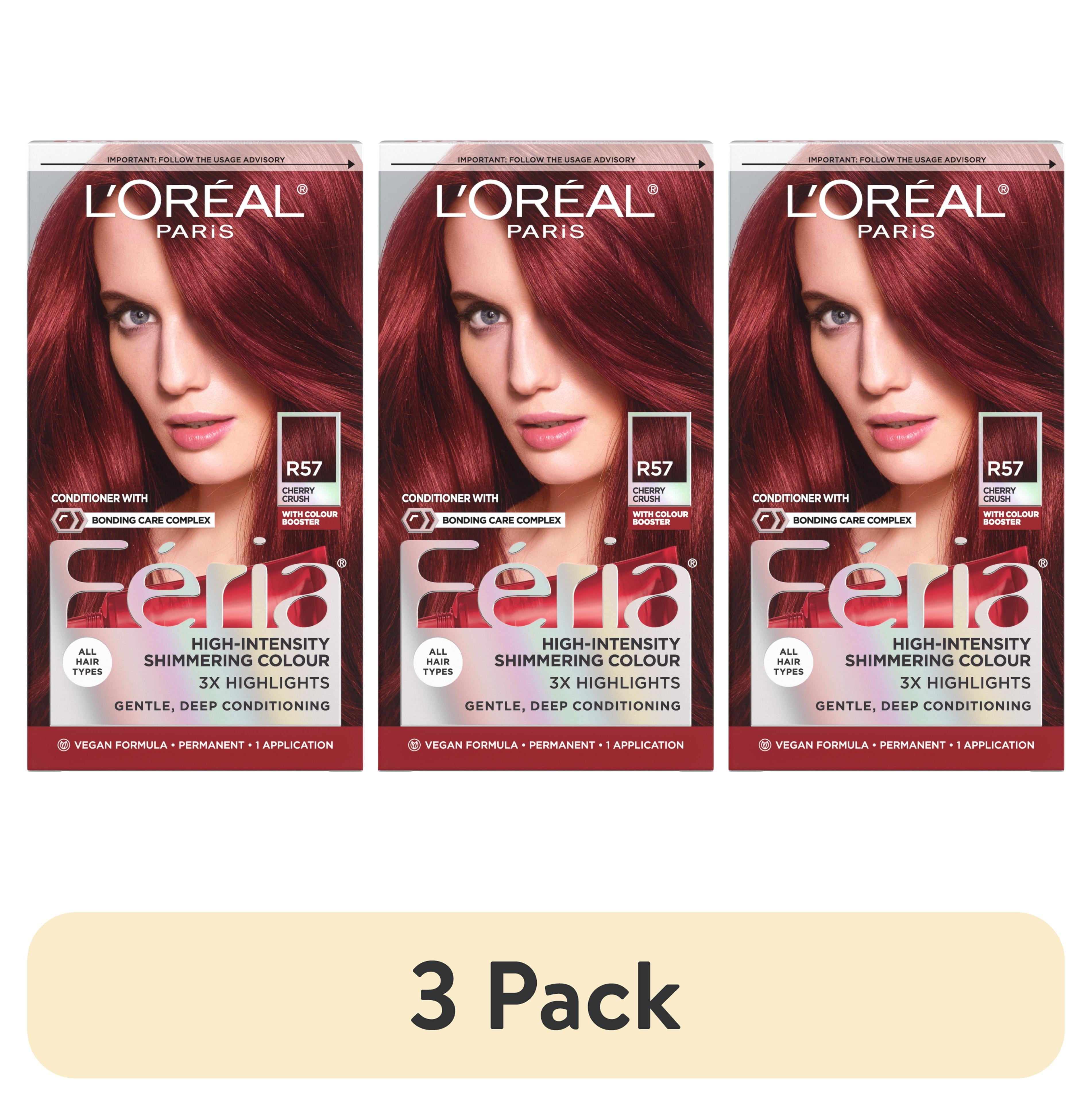l’oreal paris r57 cherry crush ヘアカラー　3箱 3 pack) L'Oreal Paris Feria Shimmering Permanent Hair Color