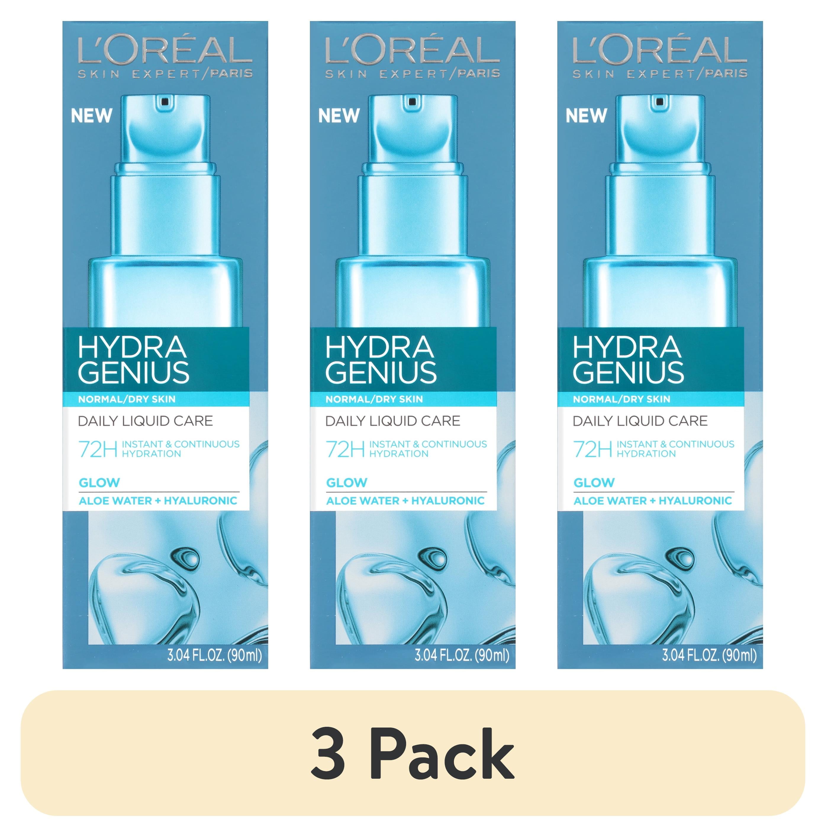 (3 pack) L'Oreal Paris Hydra Genius Normal Oily Skin Daily Liquid Care, 3.04 fl oz