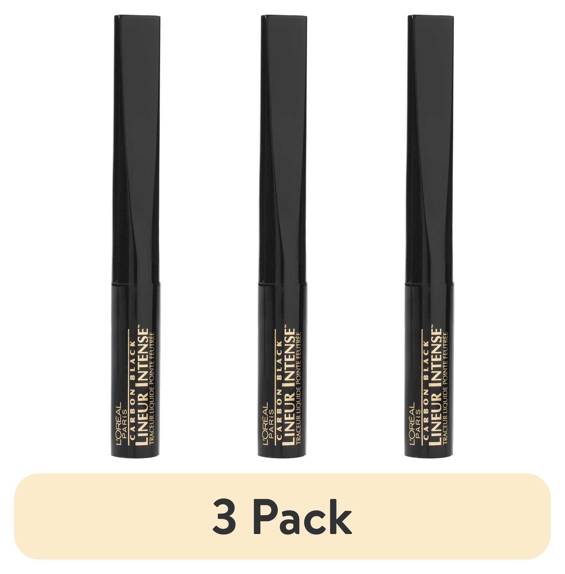 (3 pack) L'Oreal Paris Lineur Intense Felt Tip Liquid Eyeliner, Carbon Black