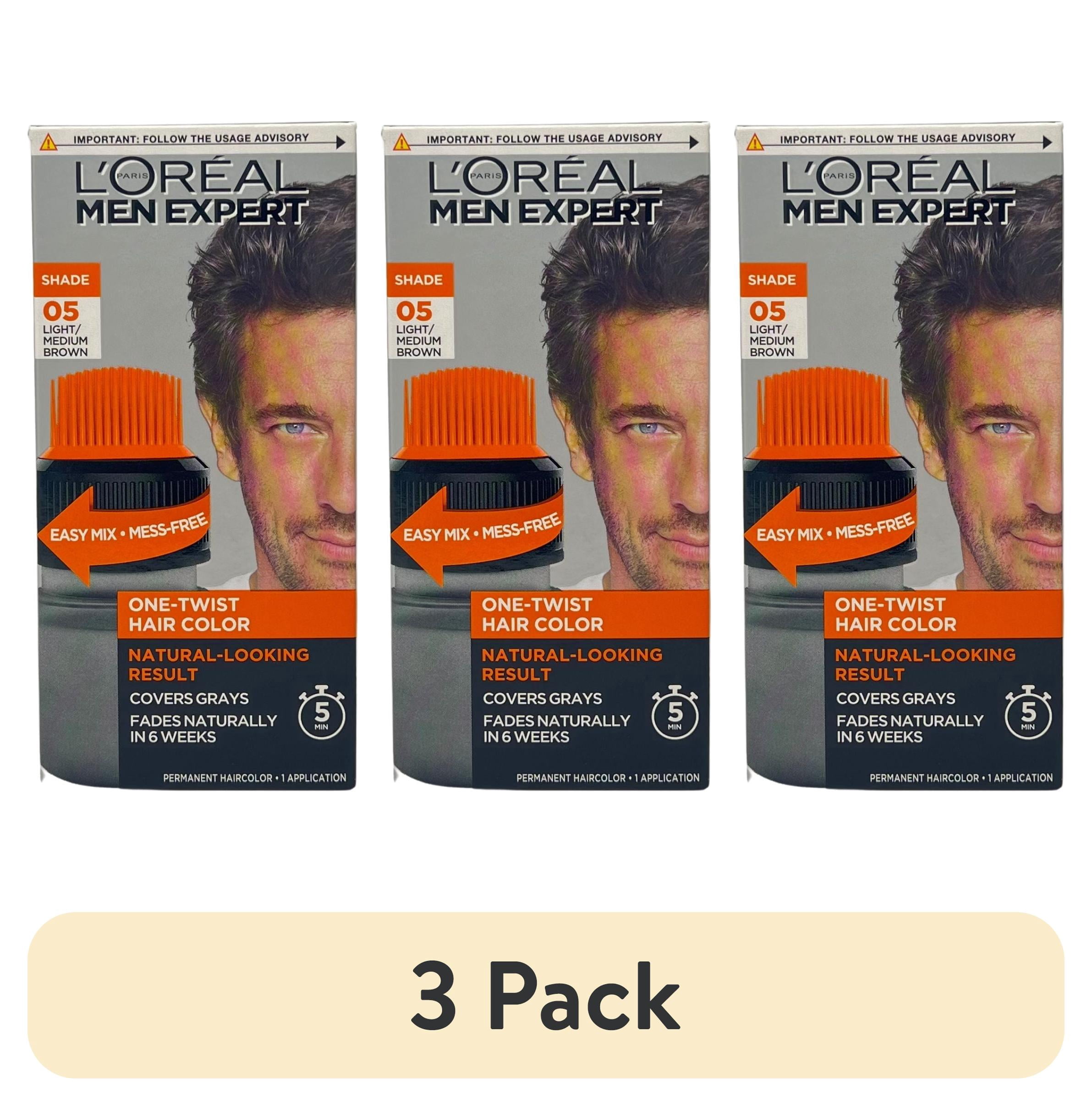 3 pack) L'Oreal Paris Men Expert Permanent Hair Color, Light