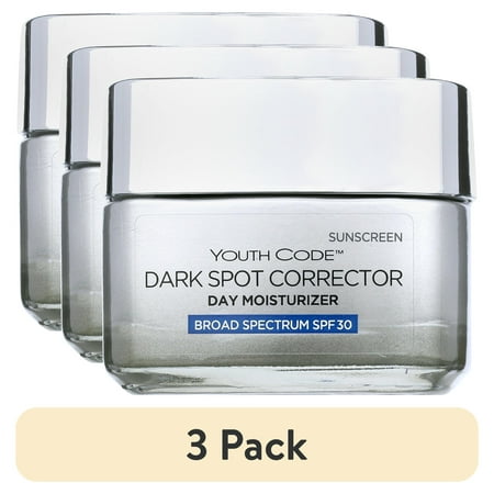 (3 pack) L'Oreal Paris Youth Code Dark Spot Corrector Broad Spectrum SPF 30 Sunscreen, 1.7 oz