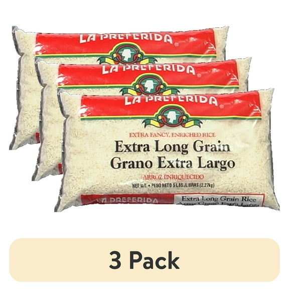 (3 pack) LA PREFERIDA, RICE LONG GRAIN POLY, 5 lb, (Pack of 6)