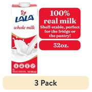 (3 pack) LALA Whole Milk UHT Shelf-Stable, Unflavored, 32 oz Box