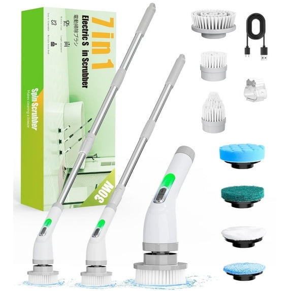 (3 pack) LOHEER Electric Spin Scrubber, Cordless Bathroom Scrubber Cleaning Brush for Floor, Bathtub, Kitchen