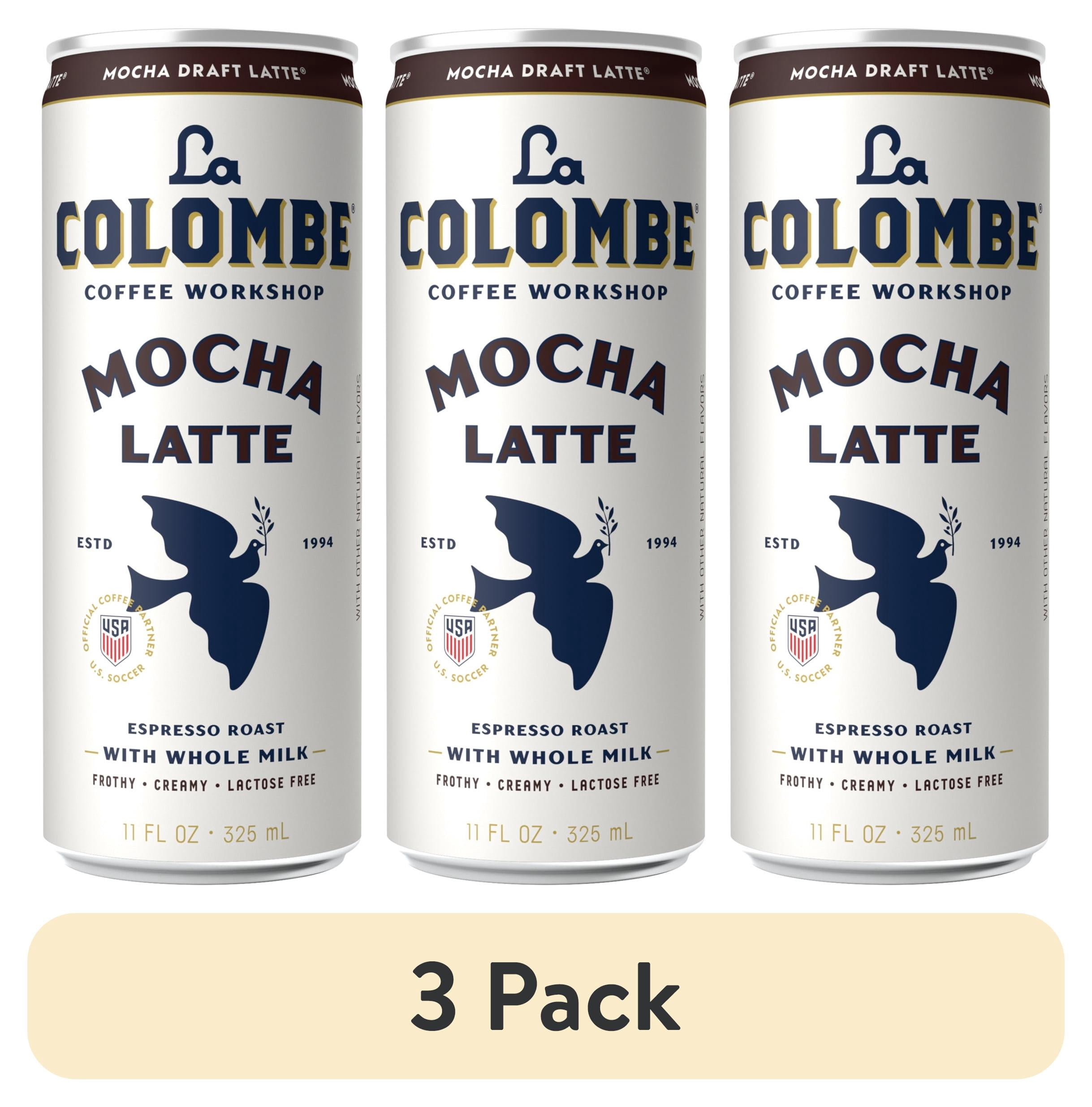 (3 pack) La Colombe Mocha Draft Latte Cold Brew Ready-to-Drink Coffee, 11 fl oz, Can