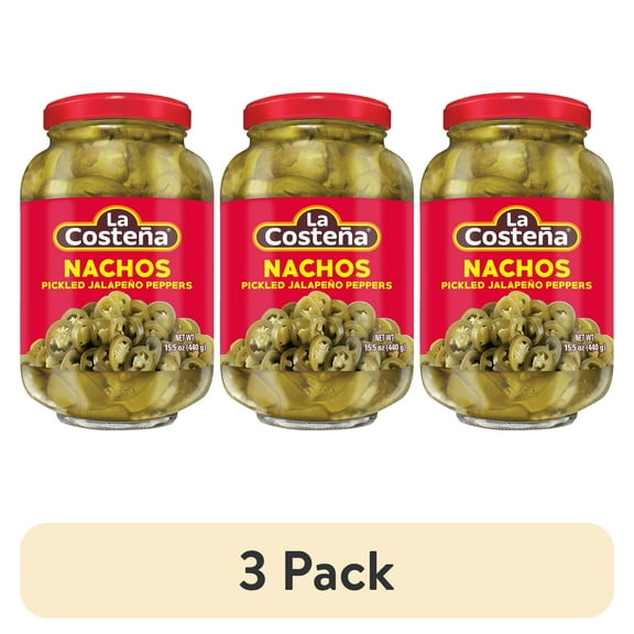 (3 pack) La Costea Pickled Nacho Jalapeno Slices, 15.5 oz
