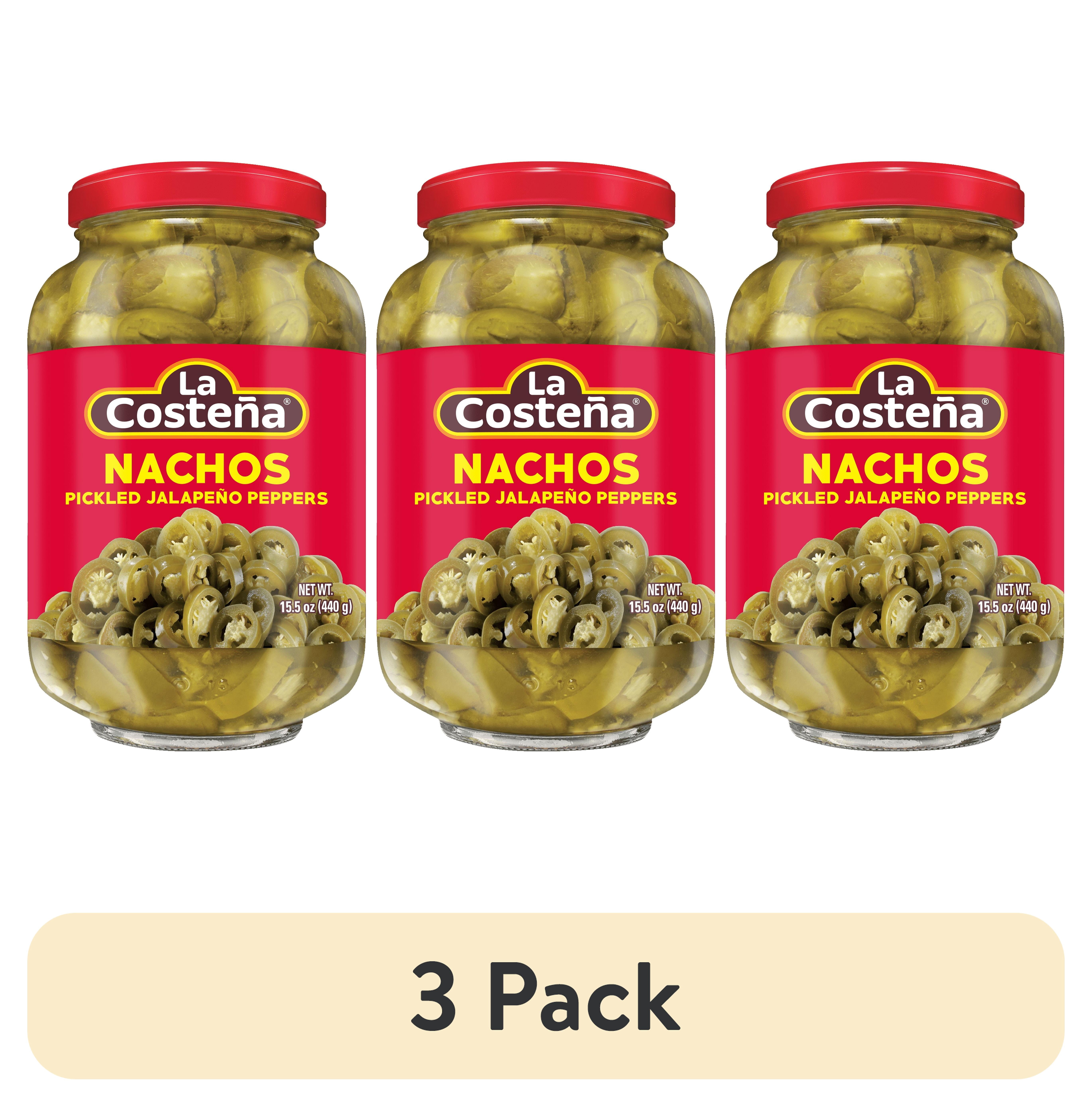 (3 pack) La Costeña Pickled Nacho Jalapeno Slices, 15.5 oz