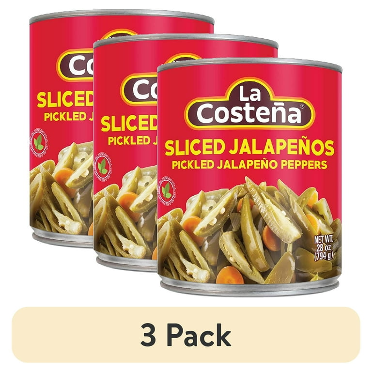 3 pack) La Costeña Sliced Jalapenos, 28 Oz - Walmart.com