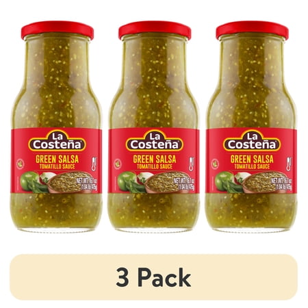 (3 pack) La Costeña Green Salsa Tomatillo Sauce, 16.7 oz
